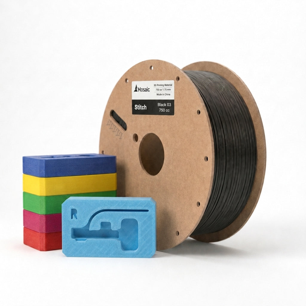 A spool of Mosaic's Stitch 3D Printing  Material